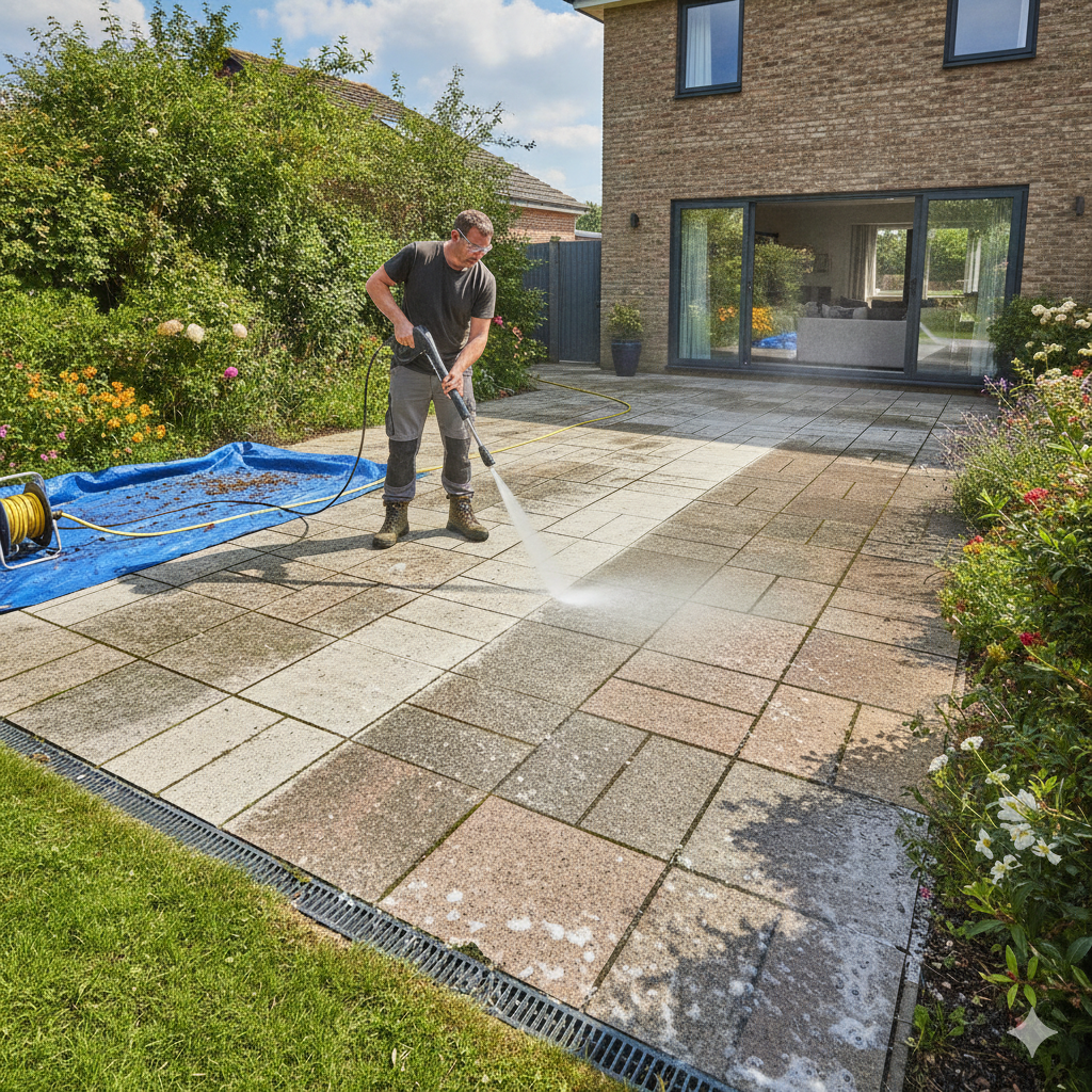 Jet wash patio